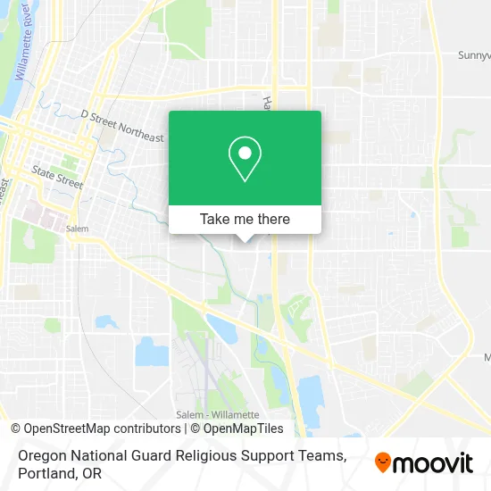 Oregon National Guard Religious Support Teams map