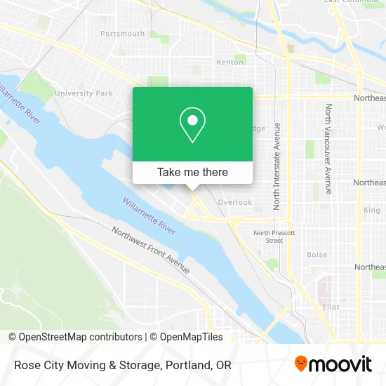 Rose City Moving & Storage map