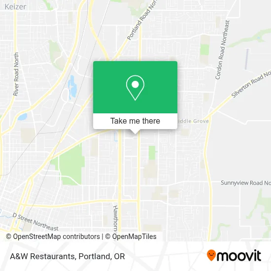 A&W Restaurants map