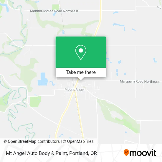 Mt Angel Auto Body & Paint map