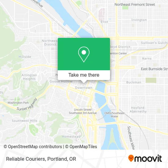 Reliable Couriers map