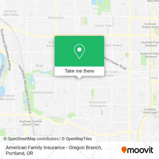 American Family Insurance - Oregon Branch map
