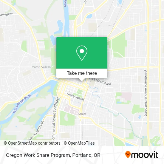 Oregon Work Share Program map