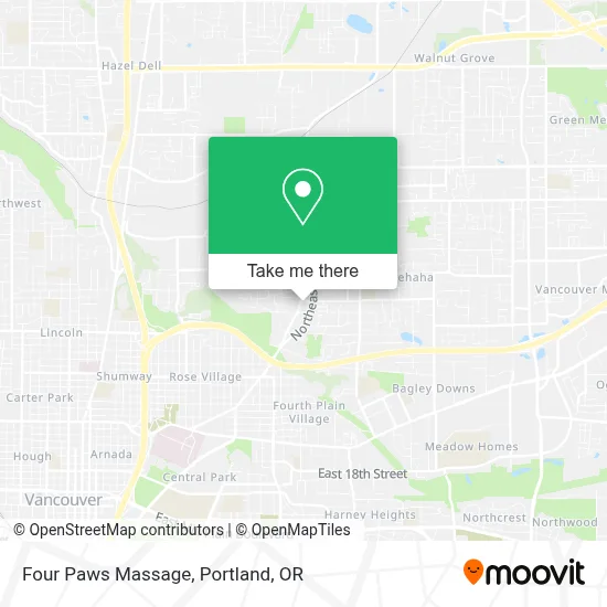 Four Paws Massage map