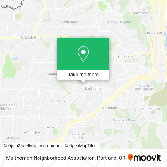 Multnomah Neighborhood Association map