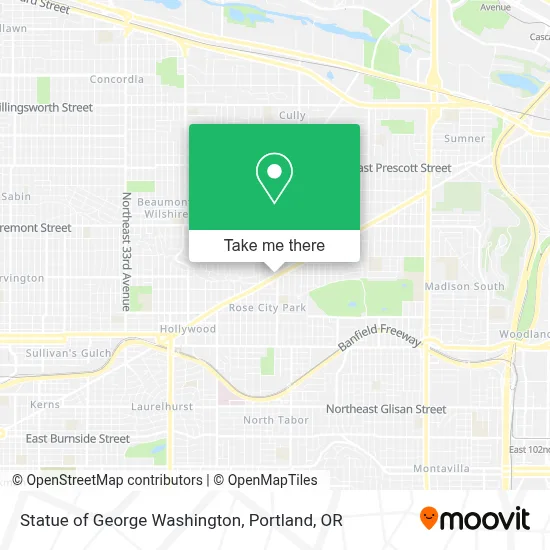 Statue of George Washington map