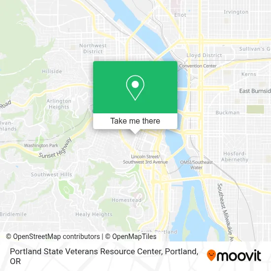 Portland State Veterans Resource Center map