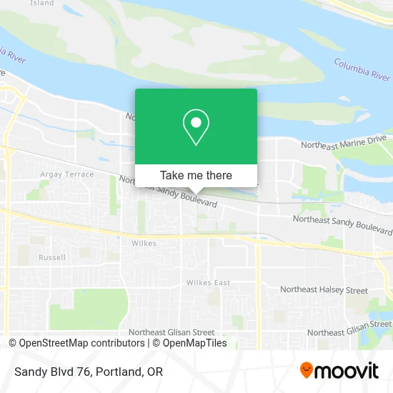Sandy Blvd 76 map
