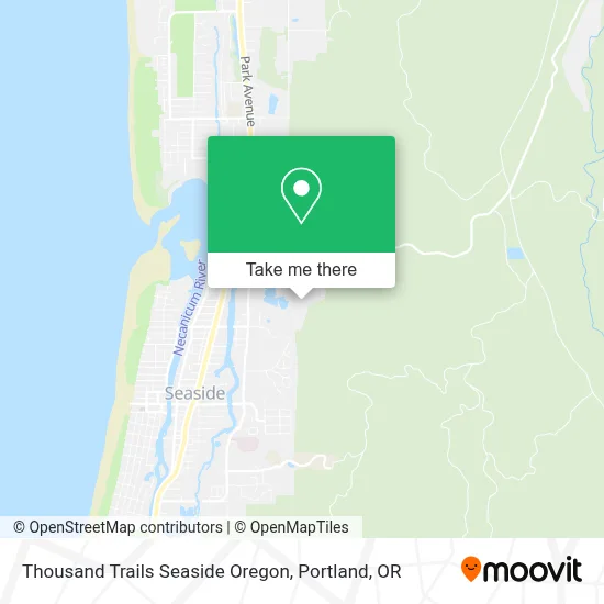 Thousand Trails Seaside Oregon map