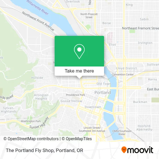 The Portland Fly Shop map