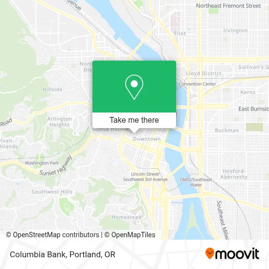 Columbia Bank map