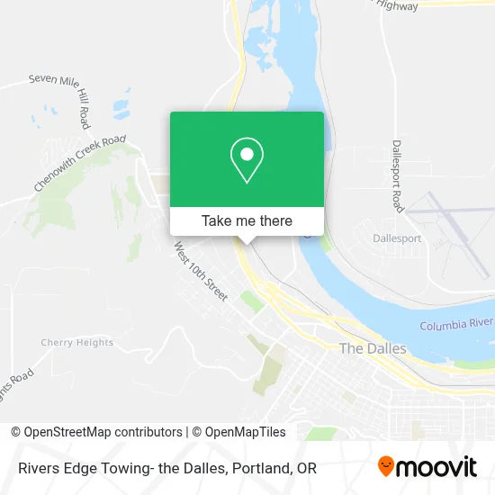 Rivers Edge Towing- the Dalles map