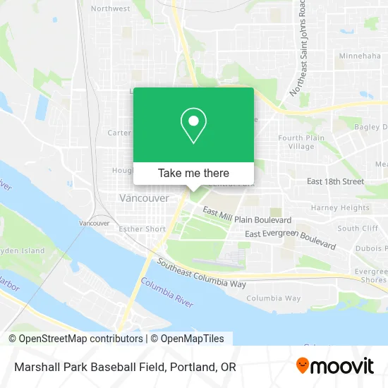 Marshall Park Baseball Field map