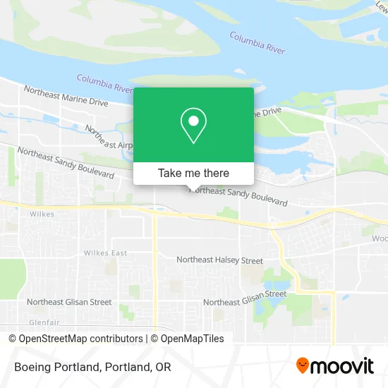 Boeing Portland map