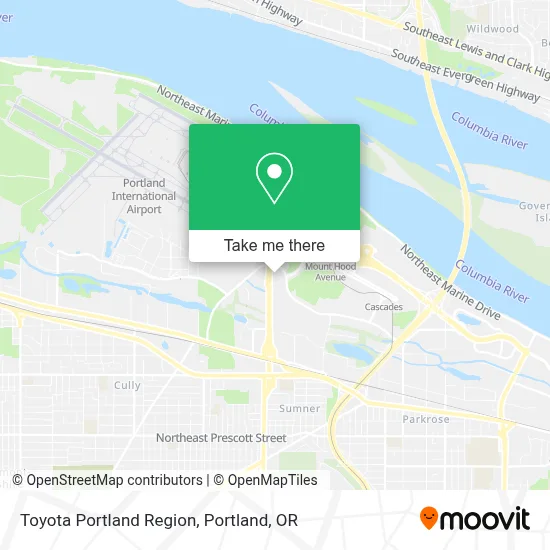 Toyota Portland Region map