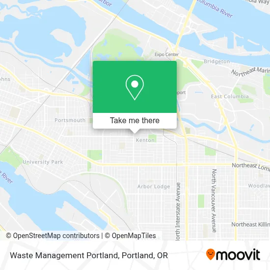Waste Management Portland map