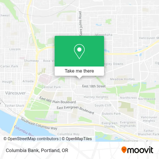 Columbia Bank map