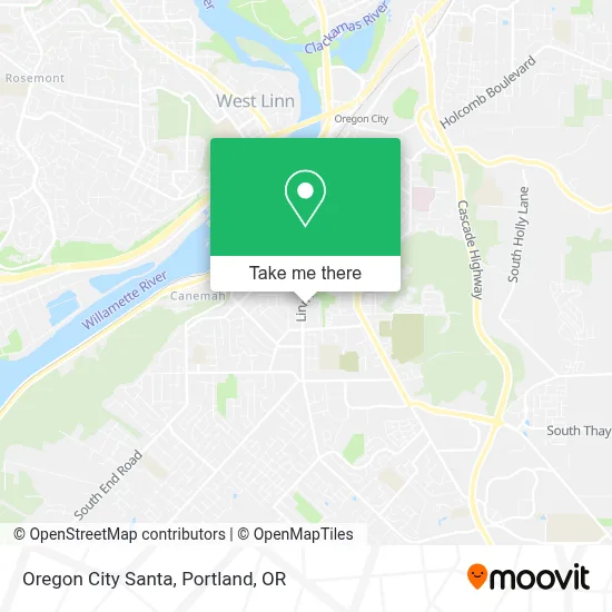 Oregon City Santa map