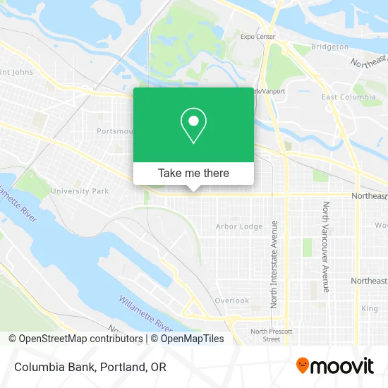 Columbia Bank map
