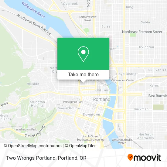 Two Wrongs Portland map