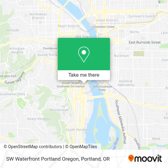 SW Waterfront Portland Oregon map