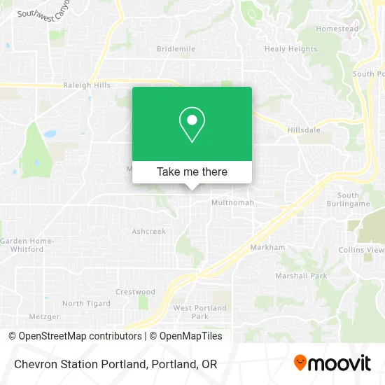 Chevron Station Portland map