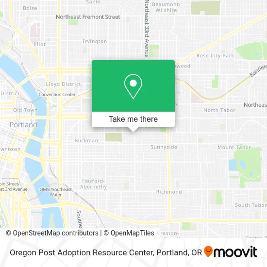 Oregon Post Adoption Resource Center map
