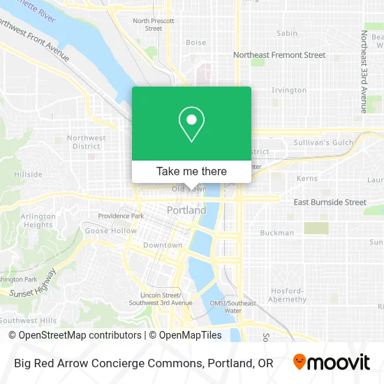 Big Red Arrow Concierge Commons map