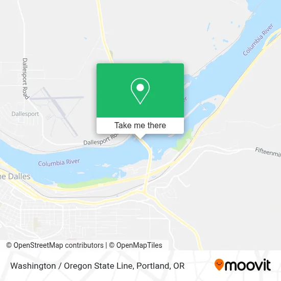 Washington / Oregon State Line map