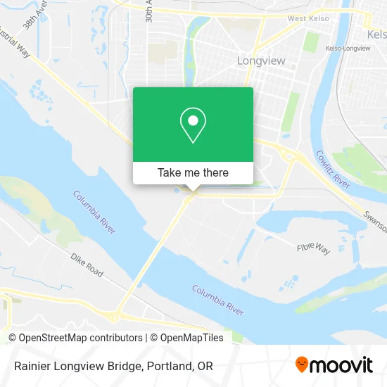 Rainier Longview Bridge map