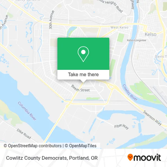 Cowlitz County Democrats map