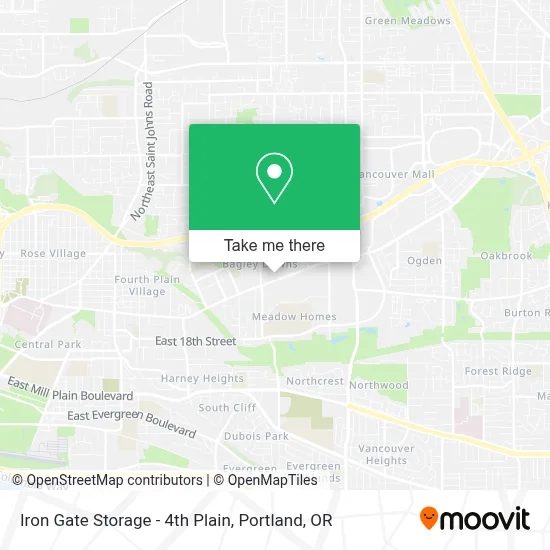 Iron Gate Storage - 4th Plain map