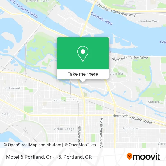 Motel 6 Portland, Or - I-5 map