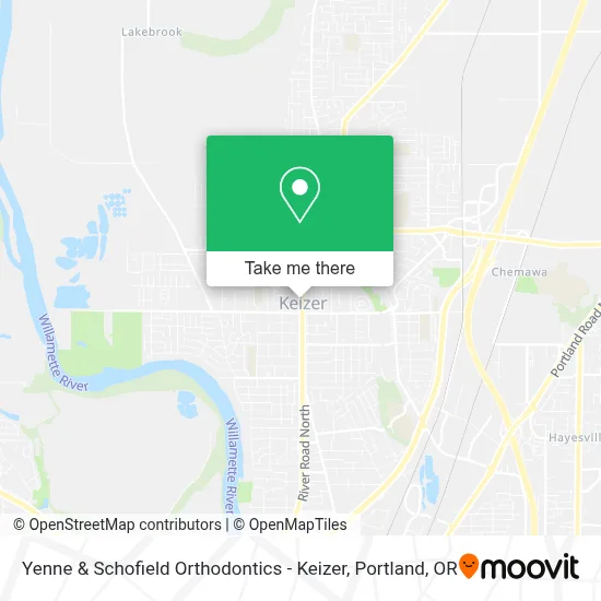 Yenne & Schofield Orthodontics - Keizer map