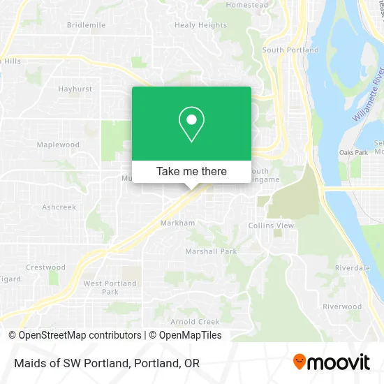Maids of SW Portland map