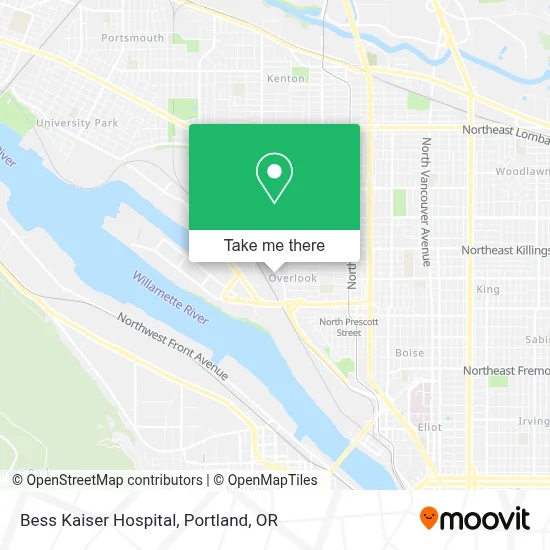 Bess Kaiser Hospital map