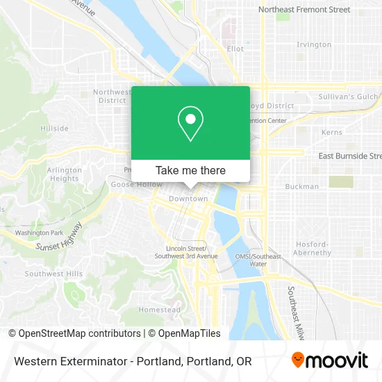 Western Exterminator - Portland map