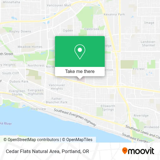 Cedar Flats Natural Area map