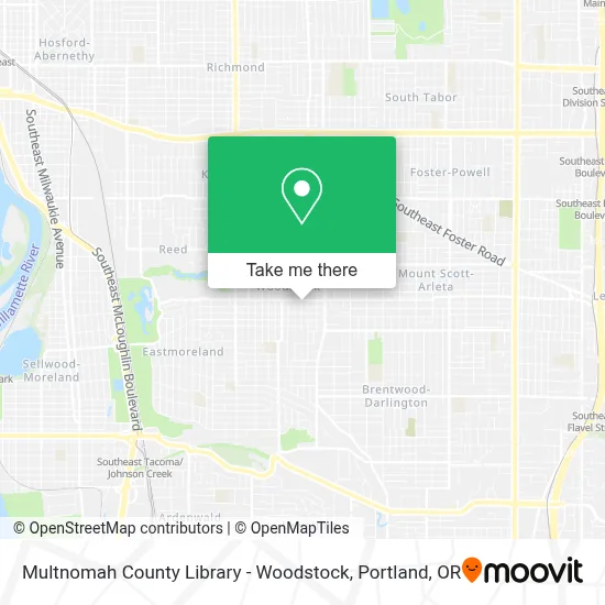 Multnomah County Library - Woodstock map