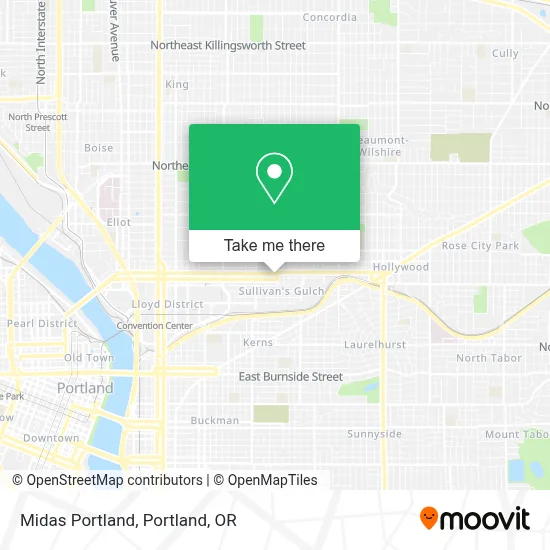 Midas Portland map