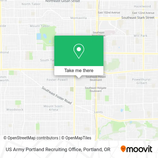 US Army Portland Recruiting Office map