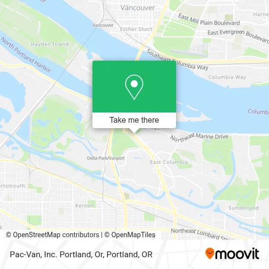 Pac-Van, Inc. Portland, Or map