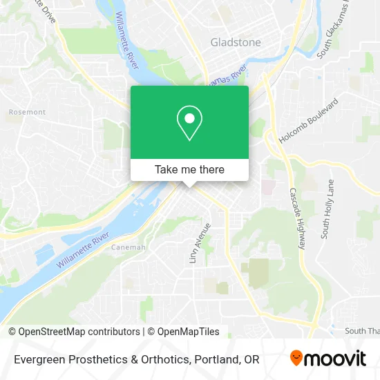 Evergreen Prosthetics & Orthotics map