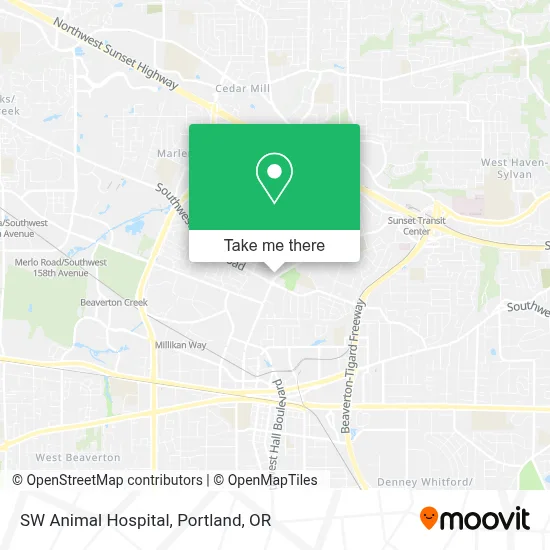 SW Animal Hospital map