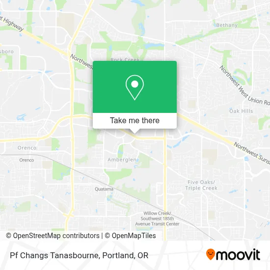 Pf Changs Tanasbourne map