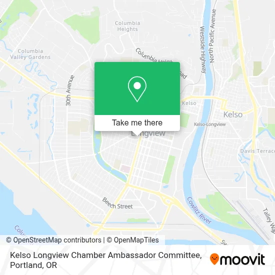Kelso Longview Chamber Ambassador Committee map