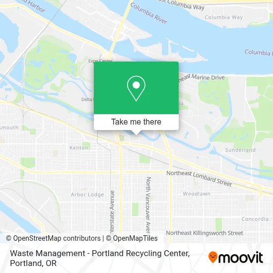 Waste Management - Portland Recycling Center map