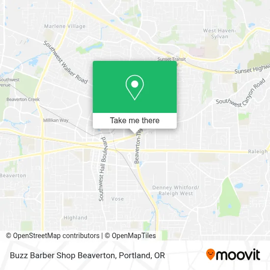 Buzz Barber Shop Beaverton map