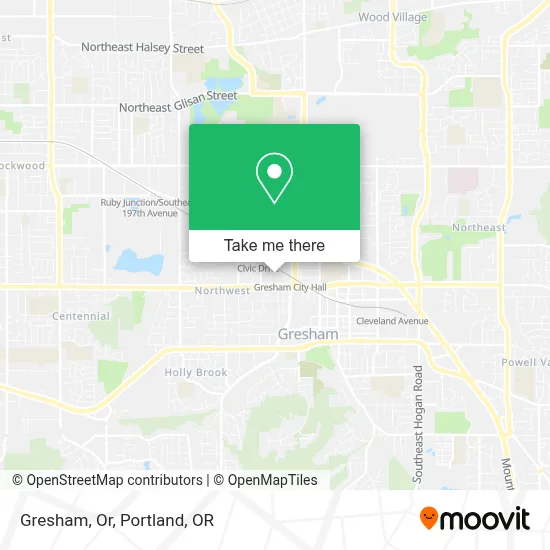 Gresham, Or map