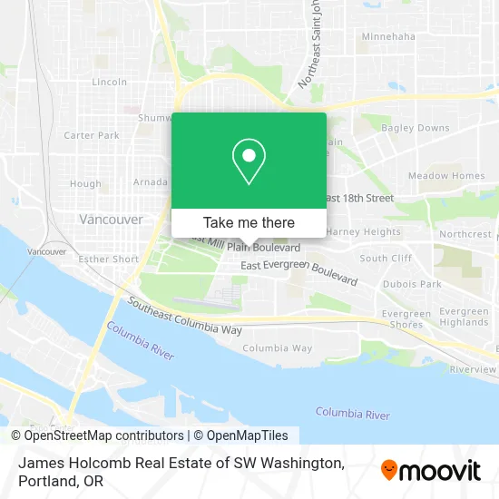James Holcomb Real Estate of SW Washington map